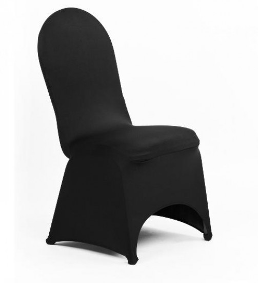 Pokrowiec na krzesło bankietowe, czarny, stretch